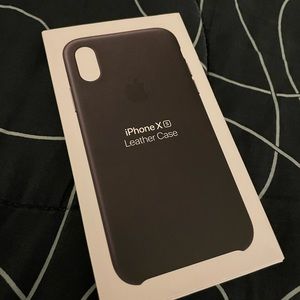 Iphone XS Black Leather Case including box